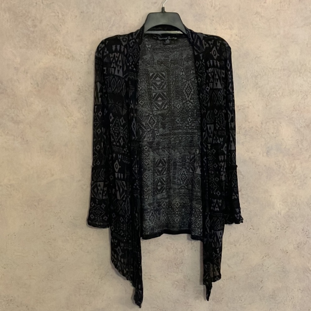 Lightweight cardigan, black & gray, size Medium, French Laundry